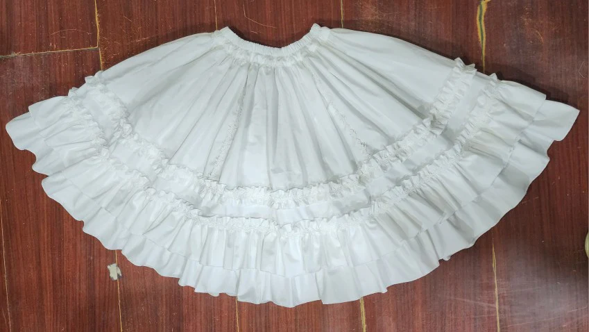 Cotton Lolita Embroidered Petticoat, Rose Hem - Image 2