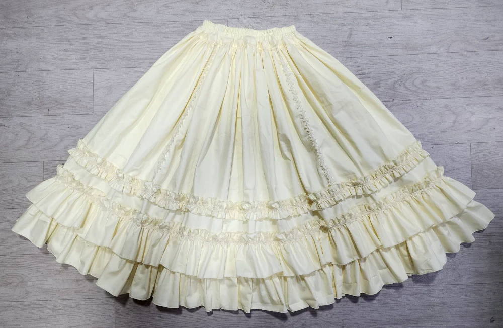 Cotton Lolita Embroidered Petticoat, Rose Hem - Image 9