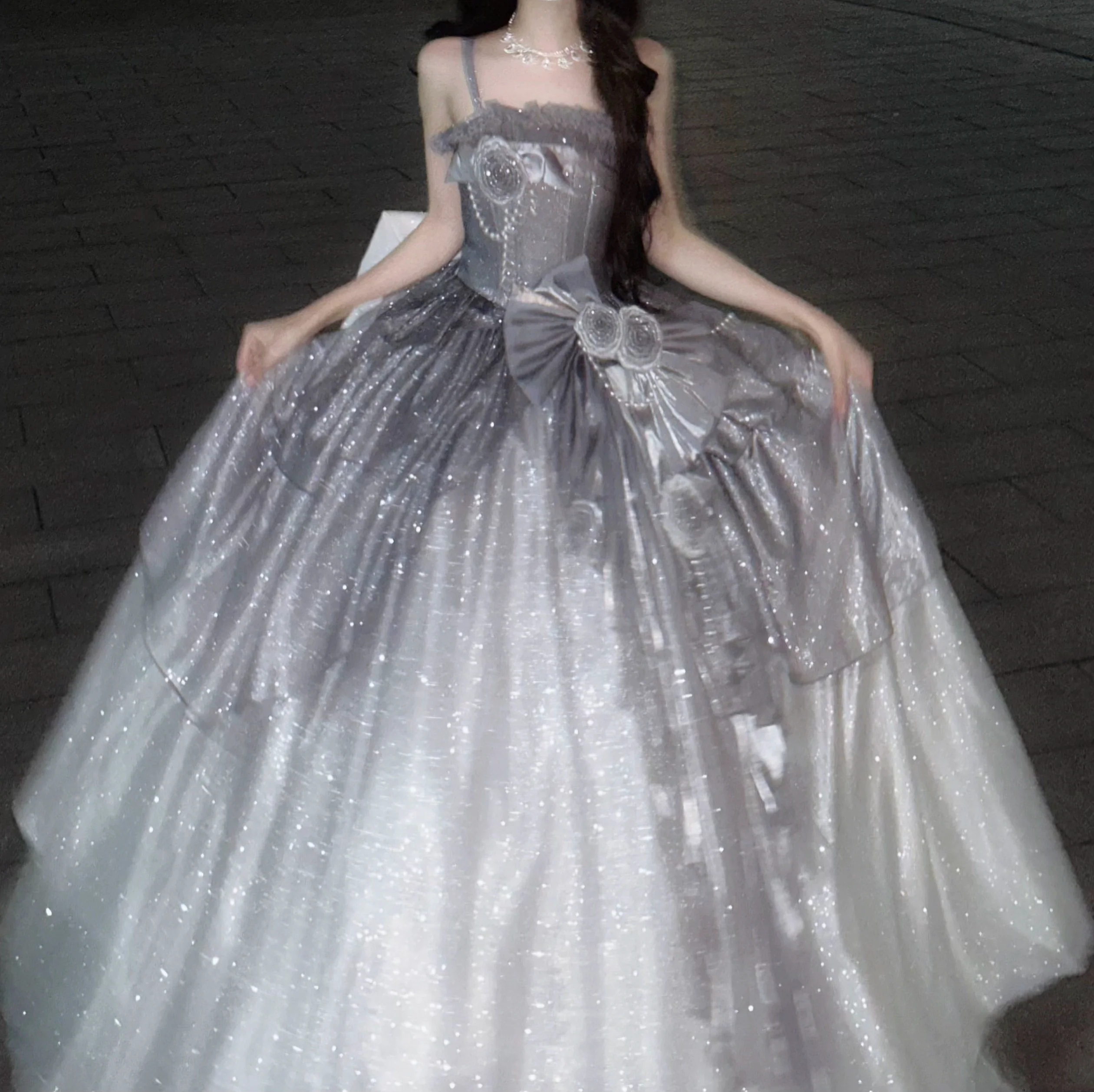 Nectarine White Tea - Captivating Starry - Wedding Lolita Dress Elegant Bridal JSK - Image 24