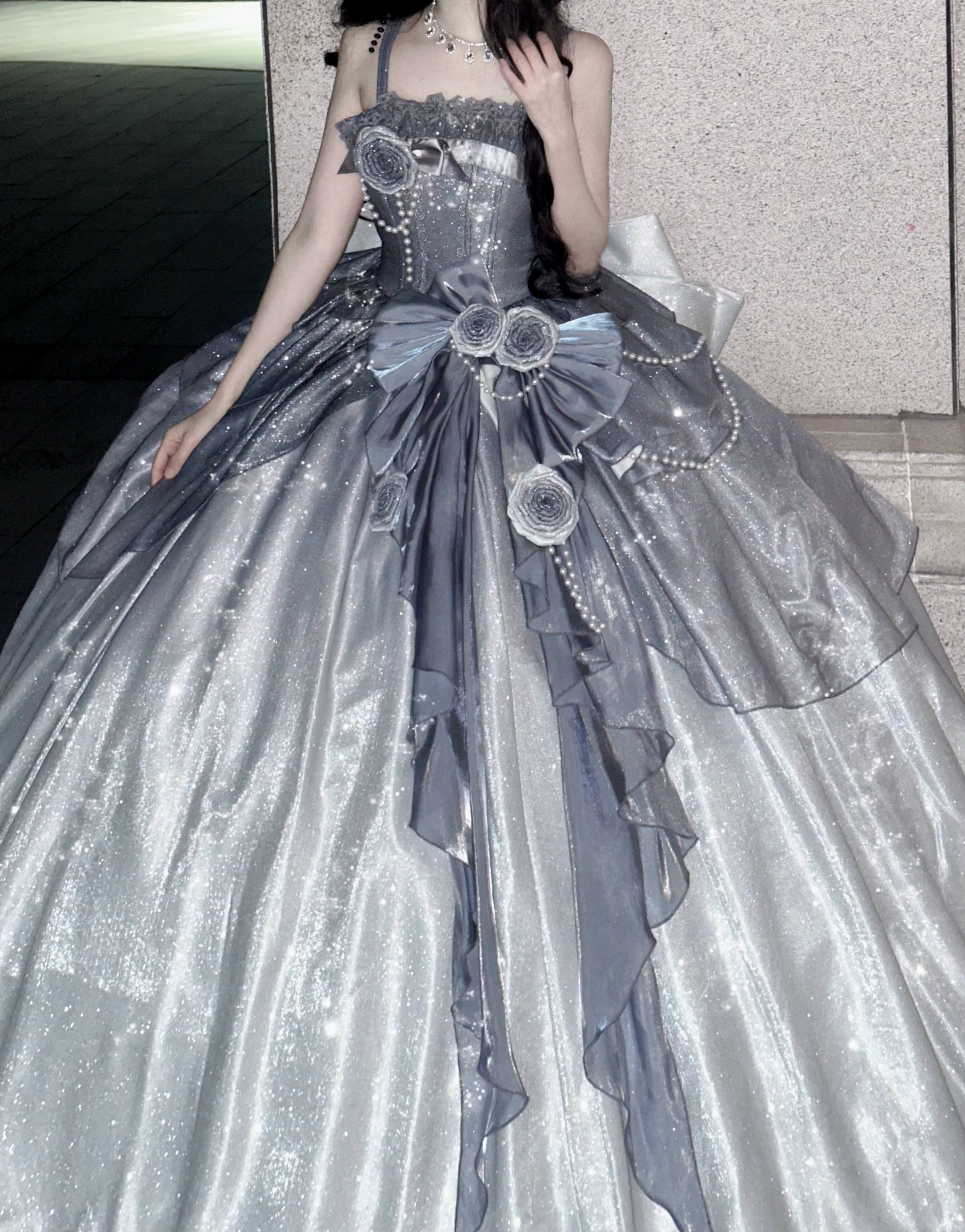 Nectarine White Tea - Captivating Starry - Wedding Lolita Dress Elegant Bridal JSK - Image 26