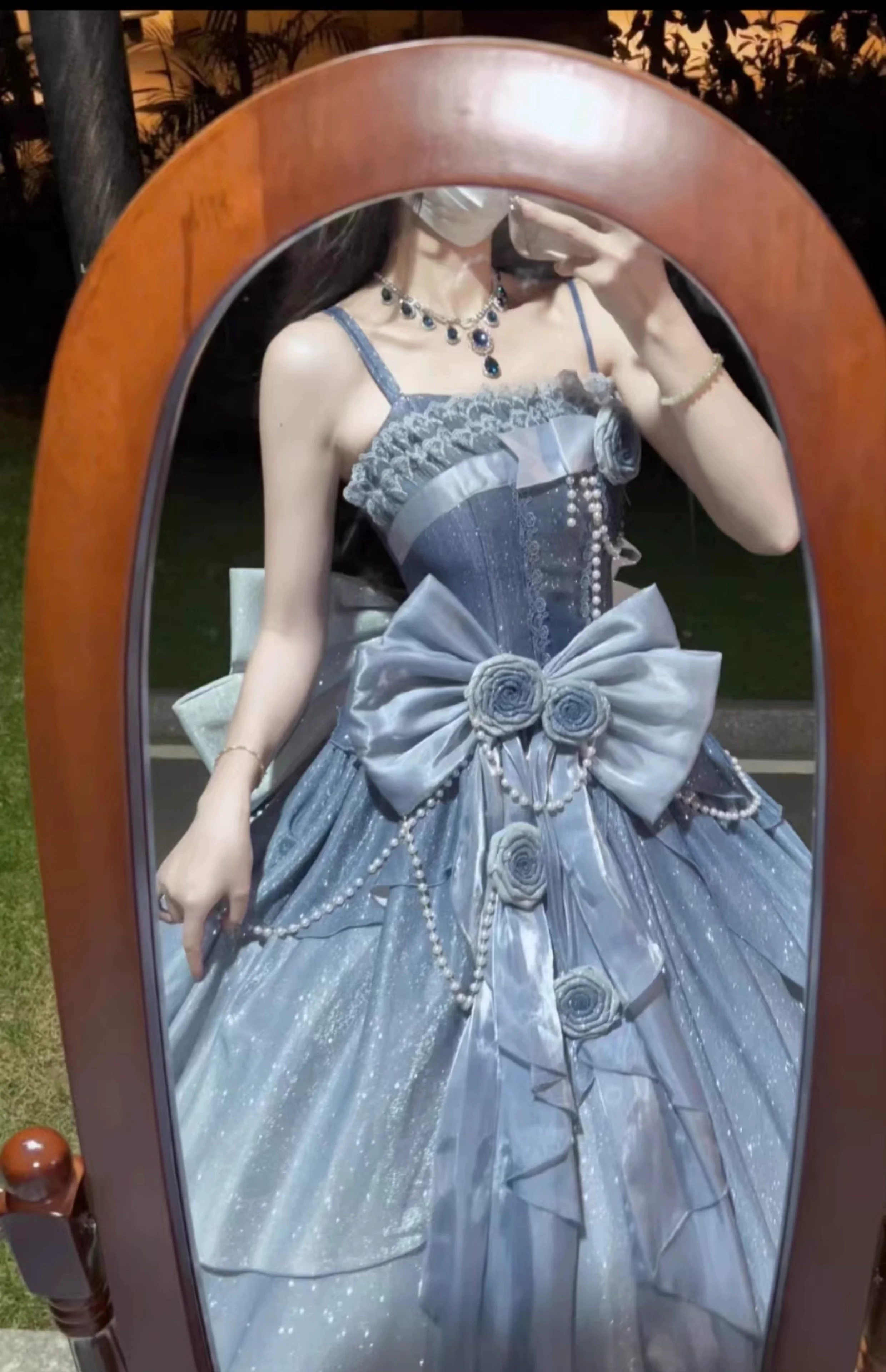 Nectarine White Tea - Captivating Starry - Wedding Lolita Dress Elegant Bridal JSK - Image 3