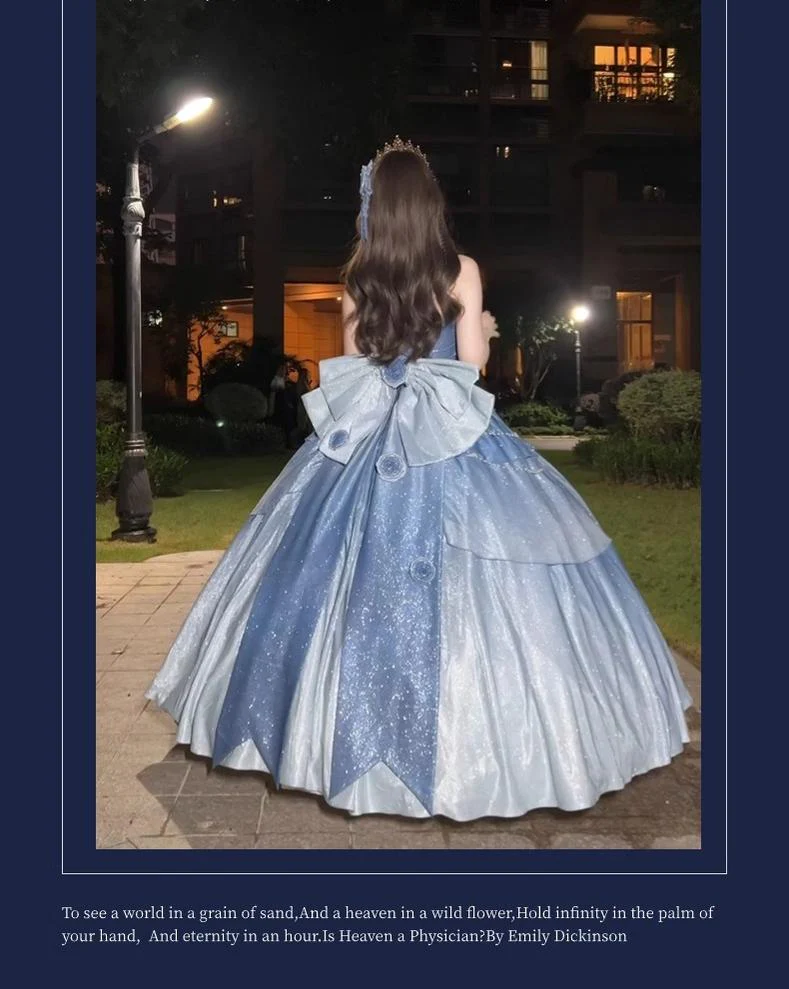 Nectarine White Tea - Captivating Starry - Wedding Lolita Dress Elegant Bridal JSK - Image 8