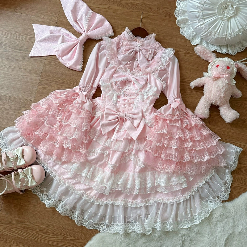 Hanguliang - Love and Heart Palpitations - Wedding Lolita JSK, Bridal Lolita Dress - Image 15