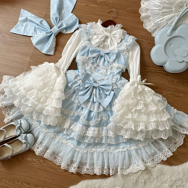 Hanguliang - Love and Heart Palpitations - Wedding Lolita JSK, Bridal Lolita Dress - Image 17
