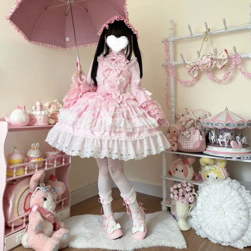 Hanguliang - Love and Heart Palpitations - Wedding Lolita JSK, Bridal Lolita Dress - Image 3