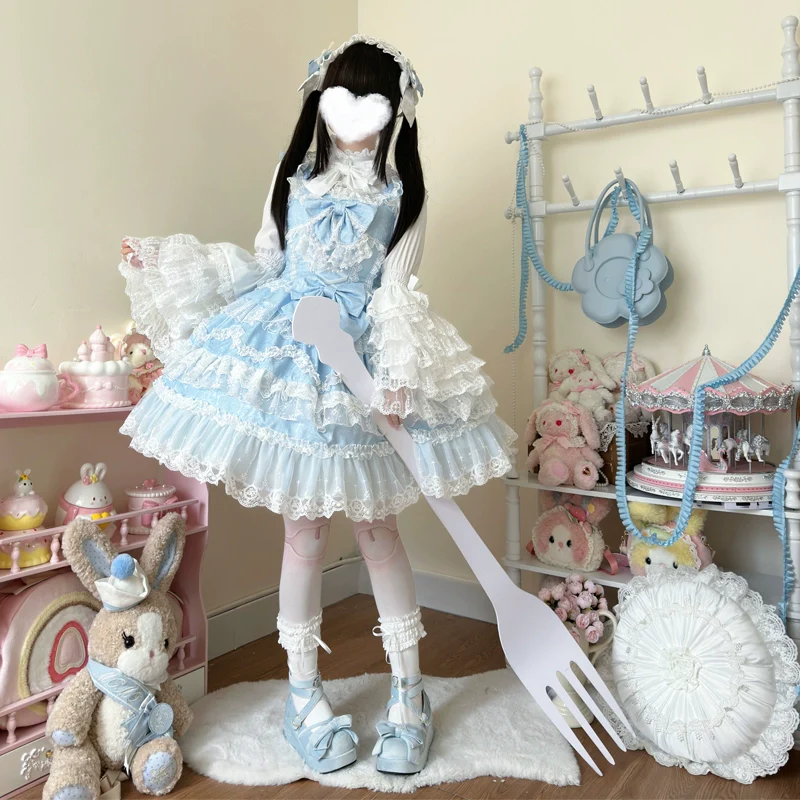 Hanguliang - Love and Heart Palpitations - Wedding Lolita JSK, Bridal Lolita Dress - Image 4