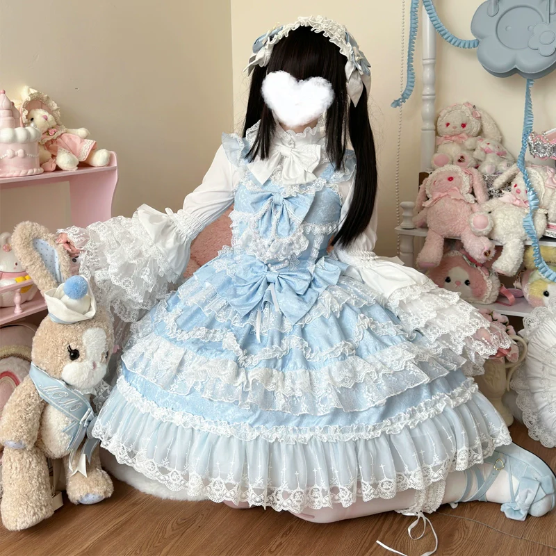 Hanguliang - Love and Heart Palpitations - Wedding Lolita JSK, Bridal Lolita Dress - Image 6