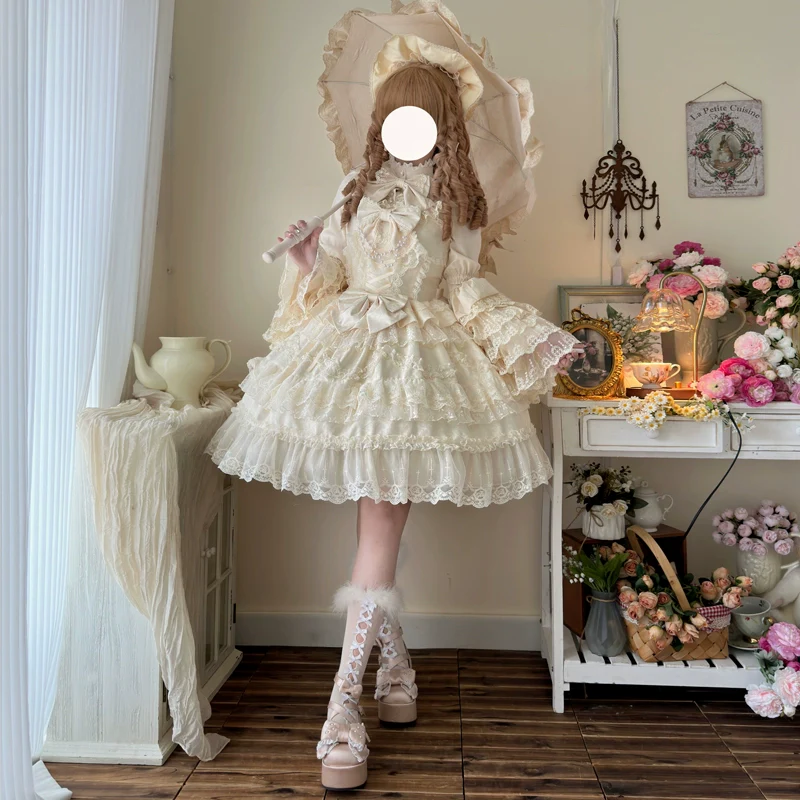 Hanguliang - Love and Heart Palpitations - Wedding Lolita JSK, Bridal Lolita Dress - Image 7