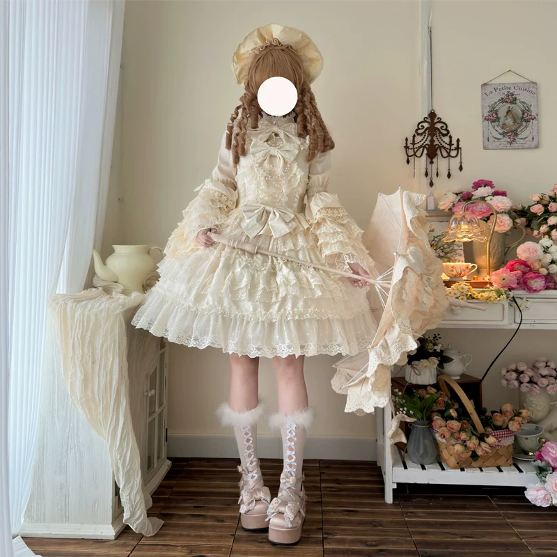 Hanguliang - Love and Heart Palpitations - Wedding Lolita JSK, Bridal Lolita Dress - Image 8