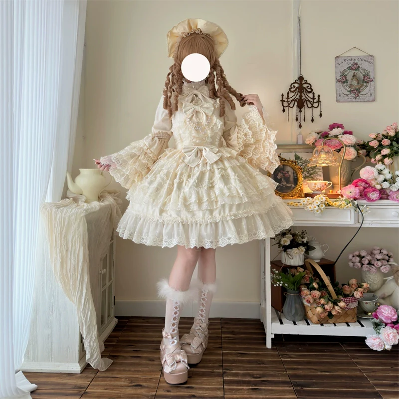 Hanguliang - Love and Heart Palpitations - Wedding Lolita JSK, Bridal Lolita Dress - Image 9