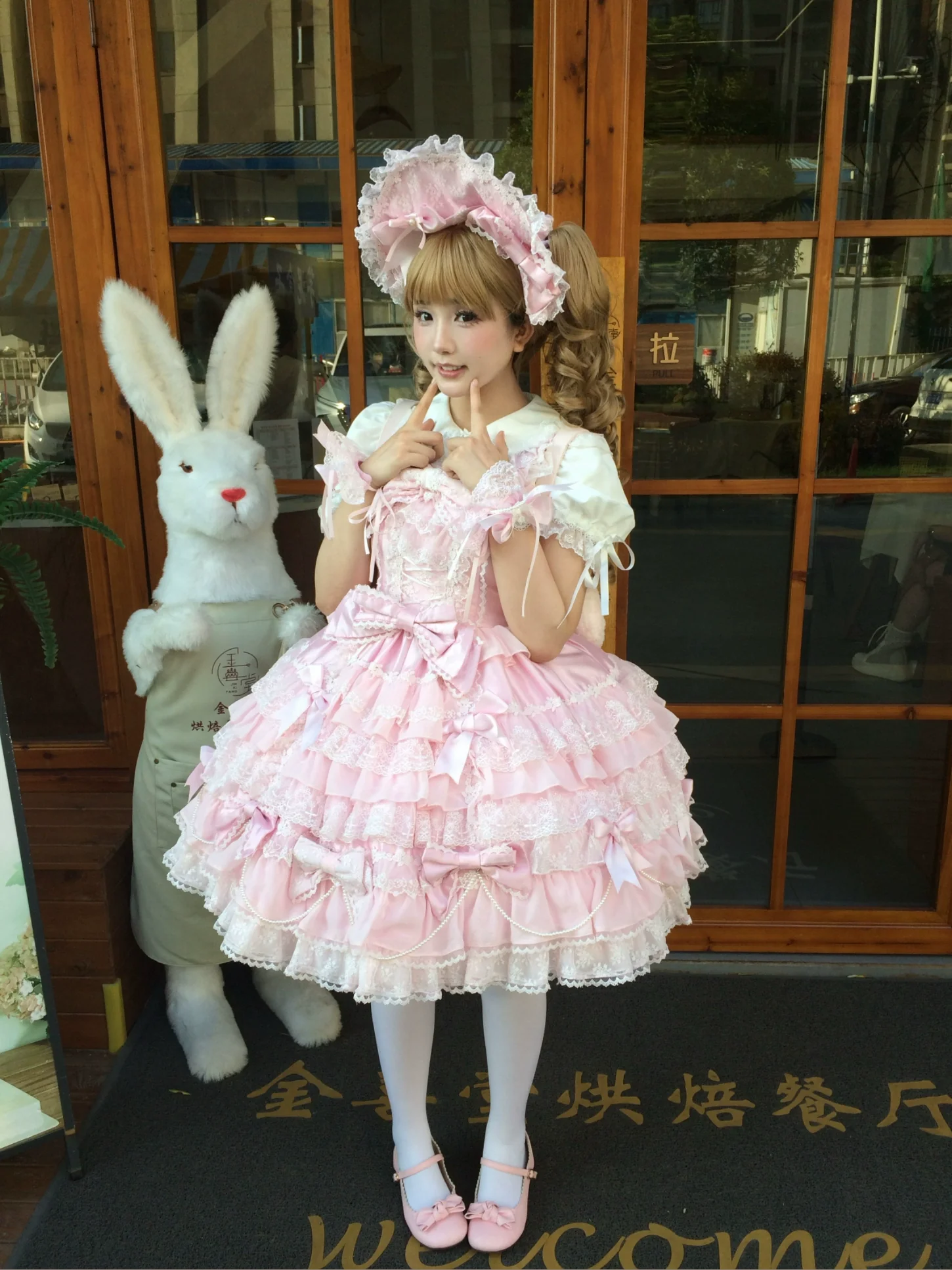 Cocoa Sweetheart - Love Descends - Wedding Lolita Jumper Dress, White Blouse - Image 10