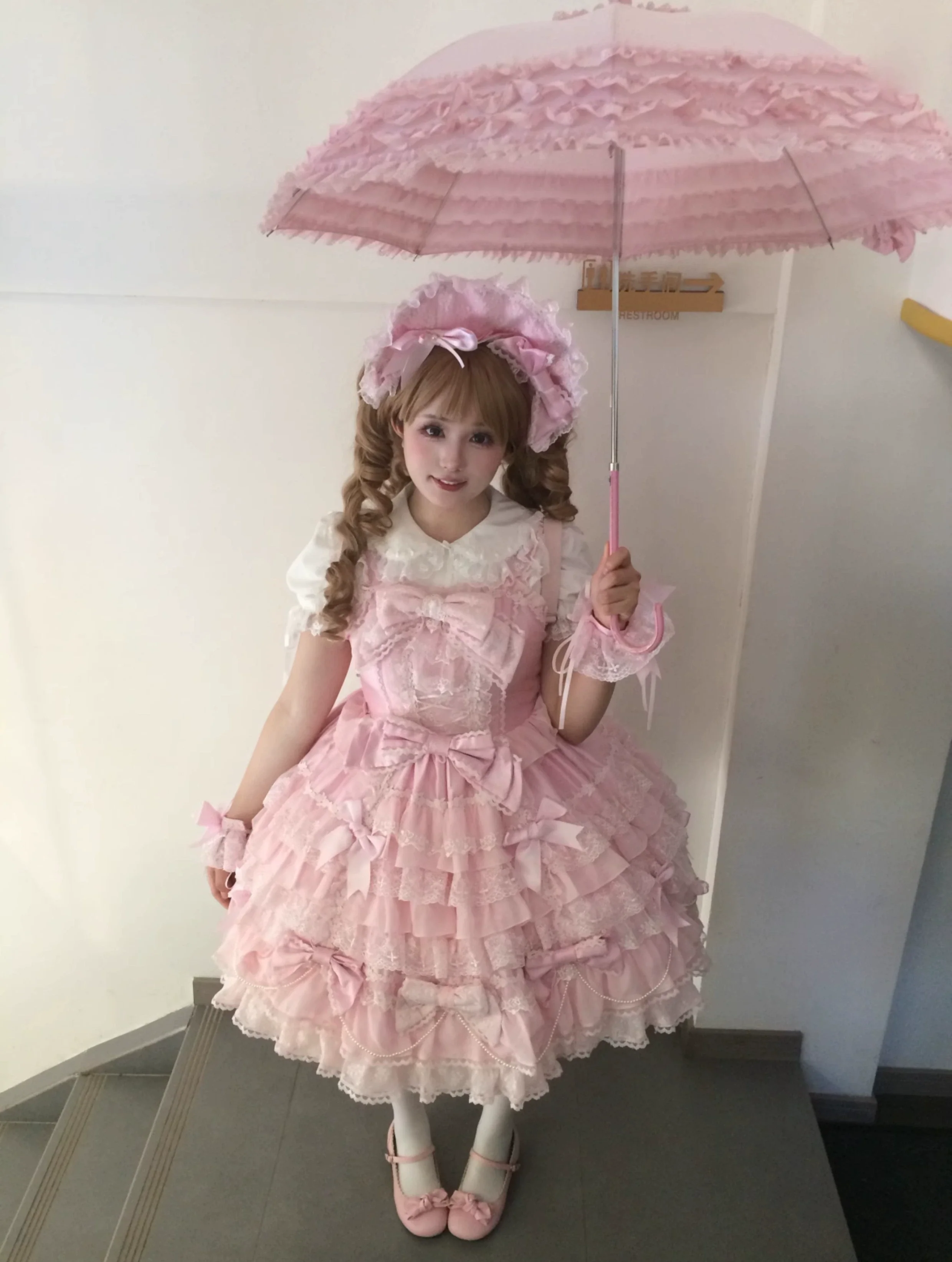 Cocoa Sweetheart - Love Descends - Wedding Lolita Jumper Dress, White Blouse - Image 12