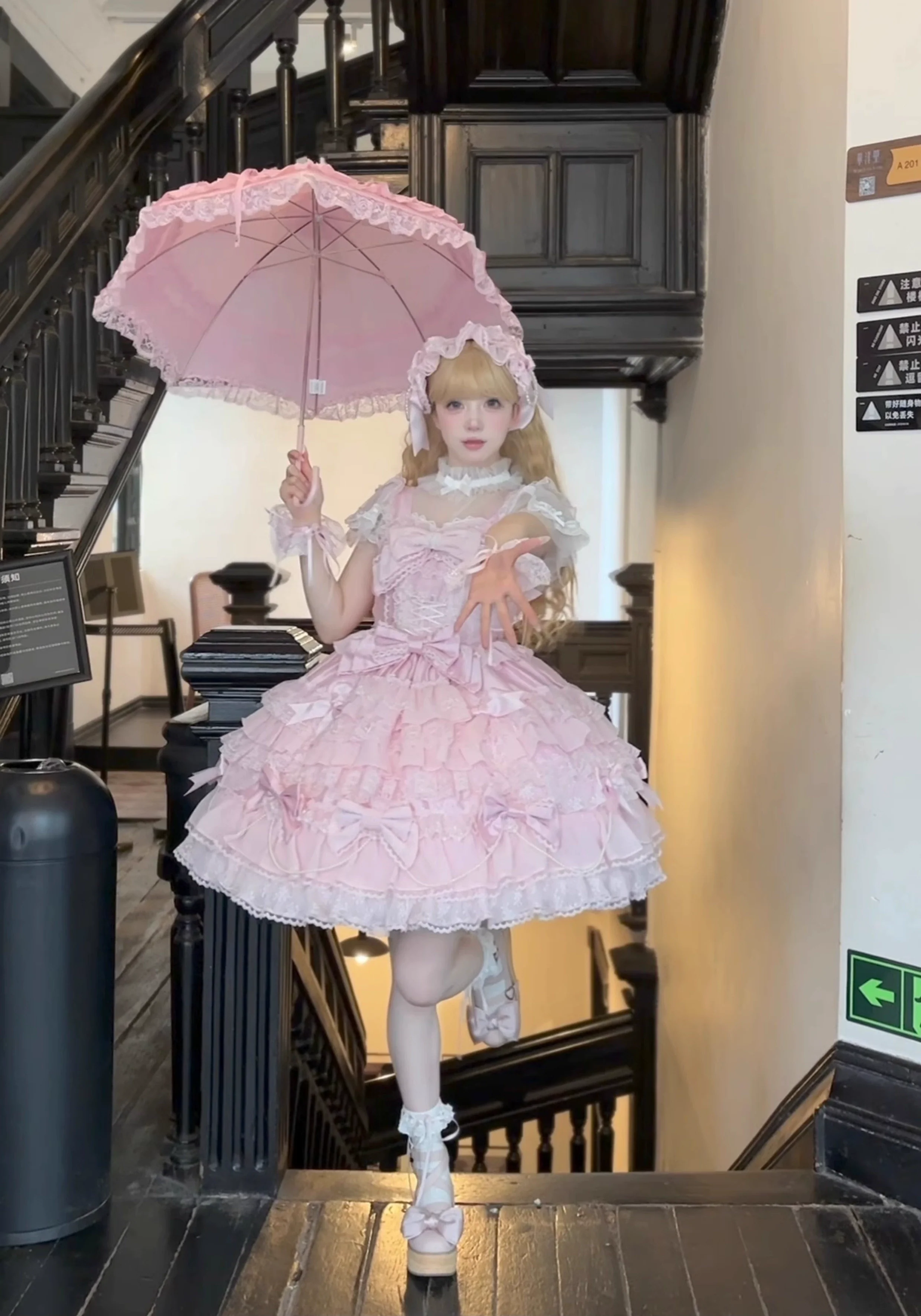 Cocoa Sweetheart - Love Descends - Wedding Lolita Jumper Dress, White Blouse - Image 14