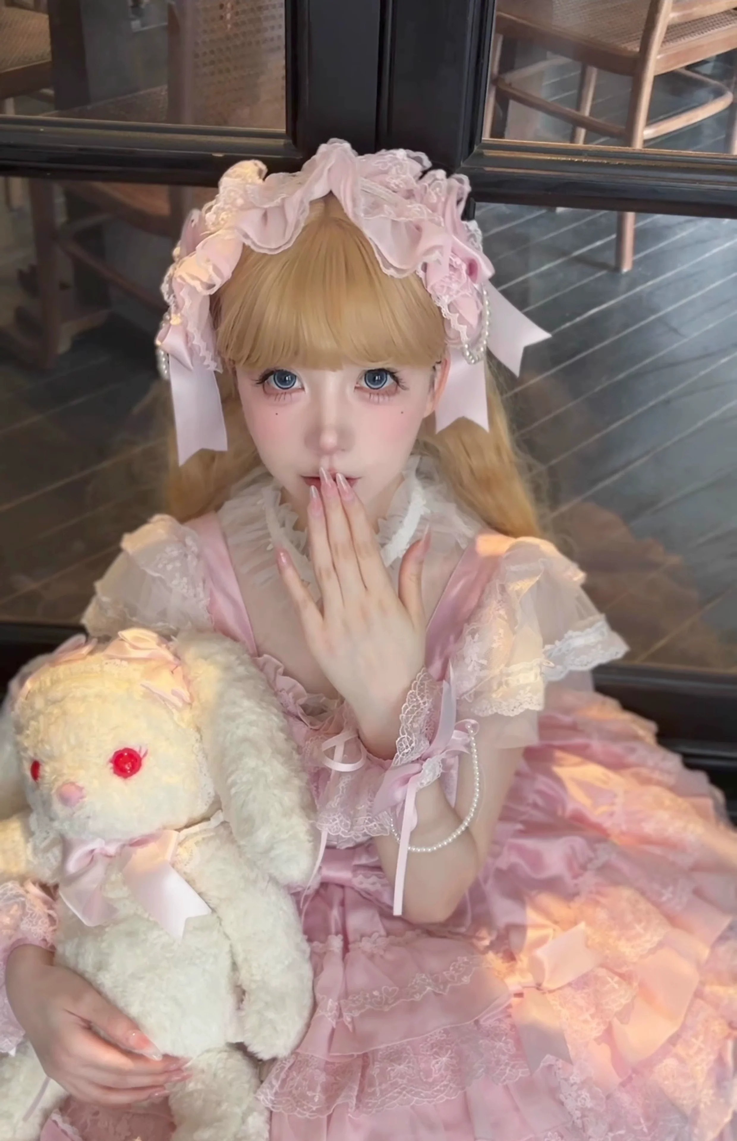 Cocoa Sweetheart - Love Descends - Wedding Lolita Jumper Dress, White Blouse - Image 16