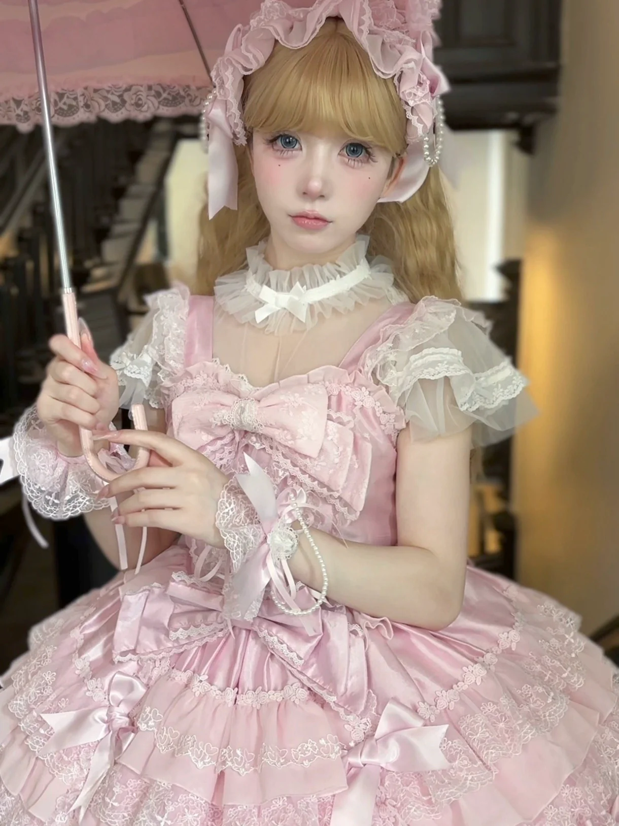 Cocoa Sweetheart - Love Descends - Wedding Lolita Jumper Dress, White Blouse - Image 18