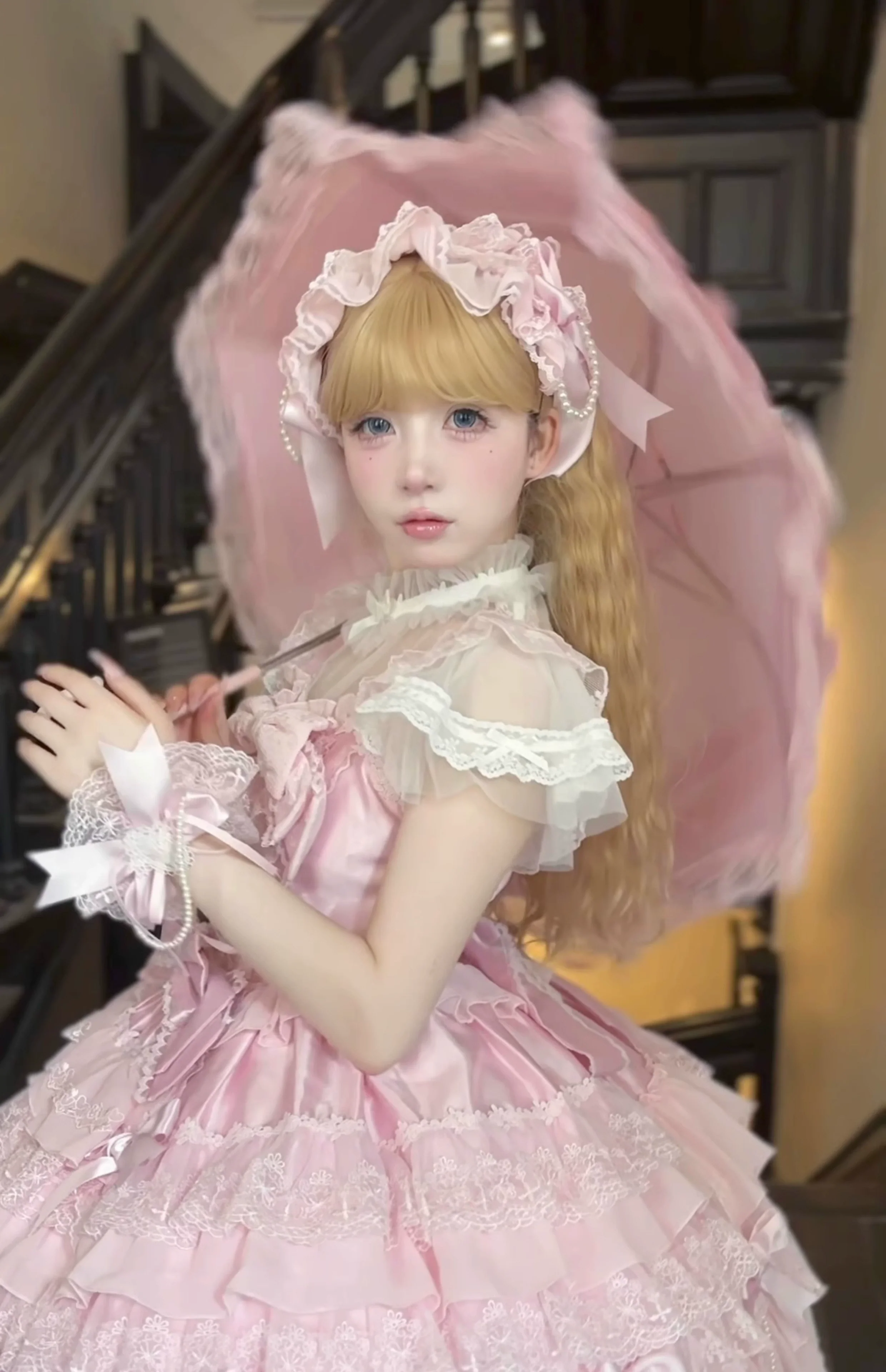Cocoa Sweetheart - Love Descends - Wedding Lolita Jumper Dress, White Blouse - Image 19