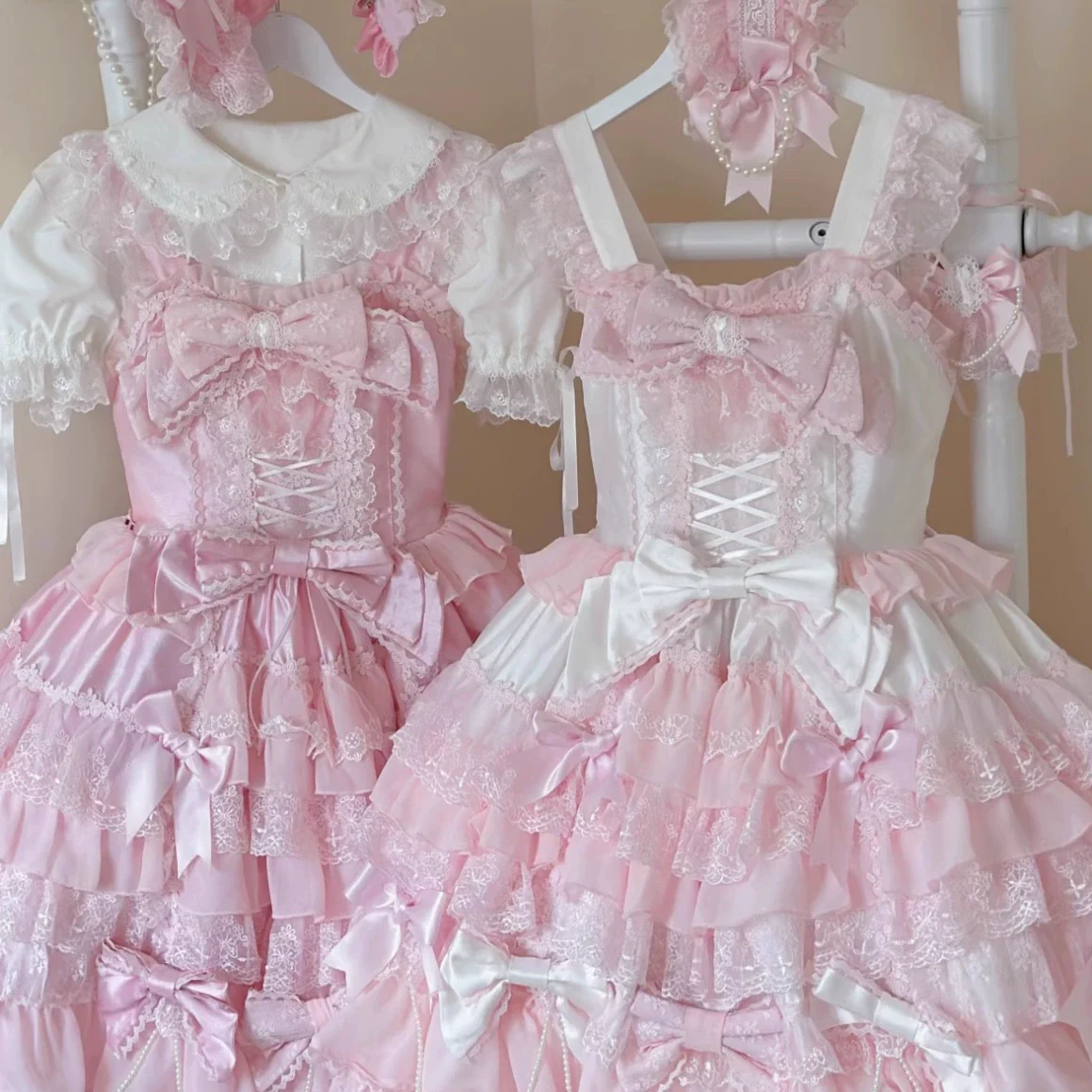 Cocoa Sweetheart - Love Descends - Wedding Lolita Jumper Dress, White Blouse - Image 2