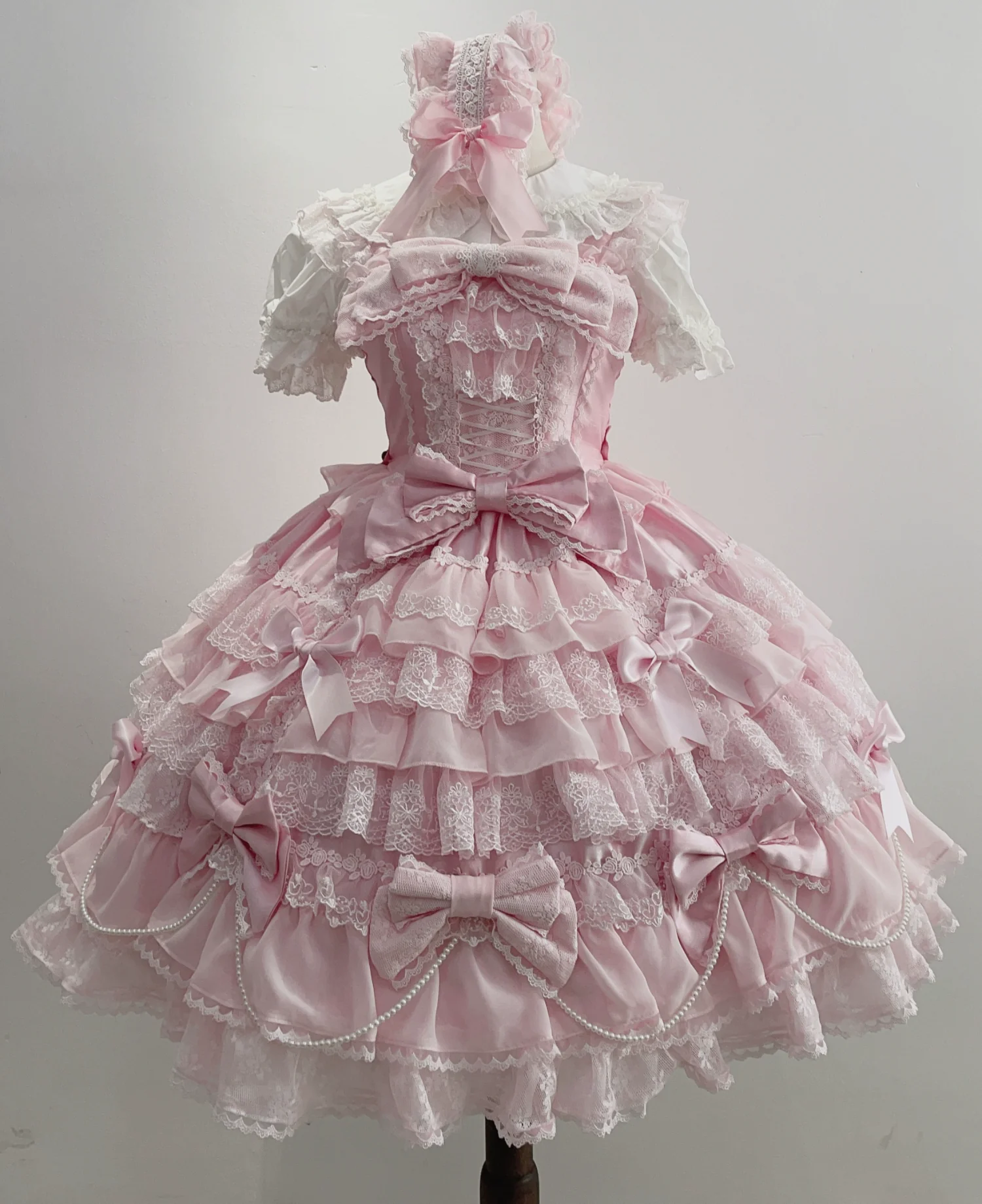 Cocoa Sweetheart - Love Descends - Wedding Lolita Jumper Dress, White Blouse - Image 21