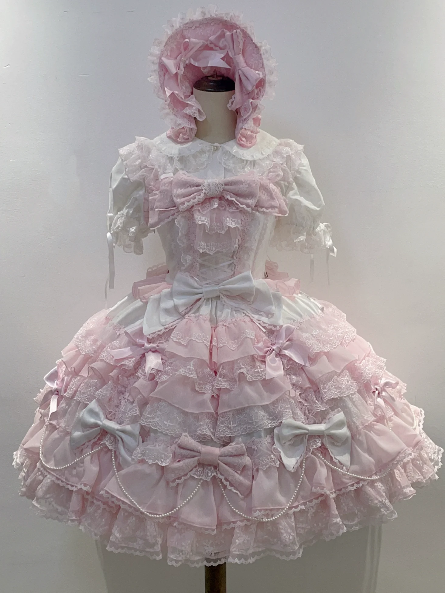 Cocoa Sweetheart - Love Descends - Wedding Lolita Jumper Dress, White Blouse - Image 23