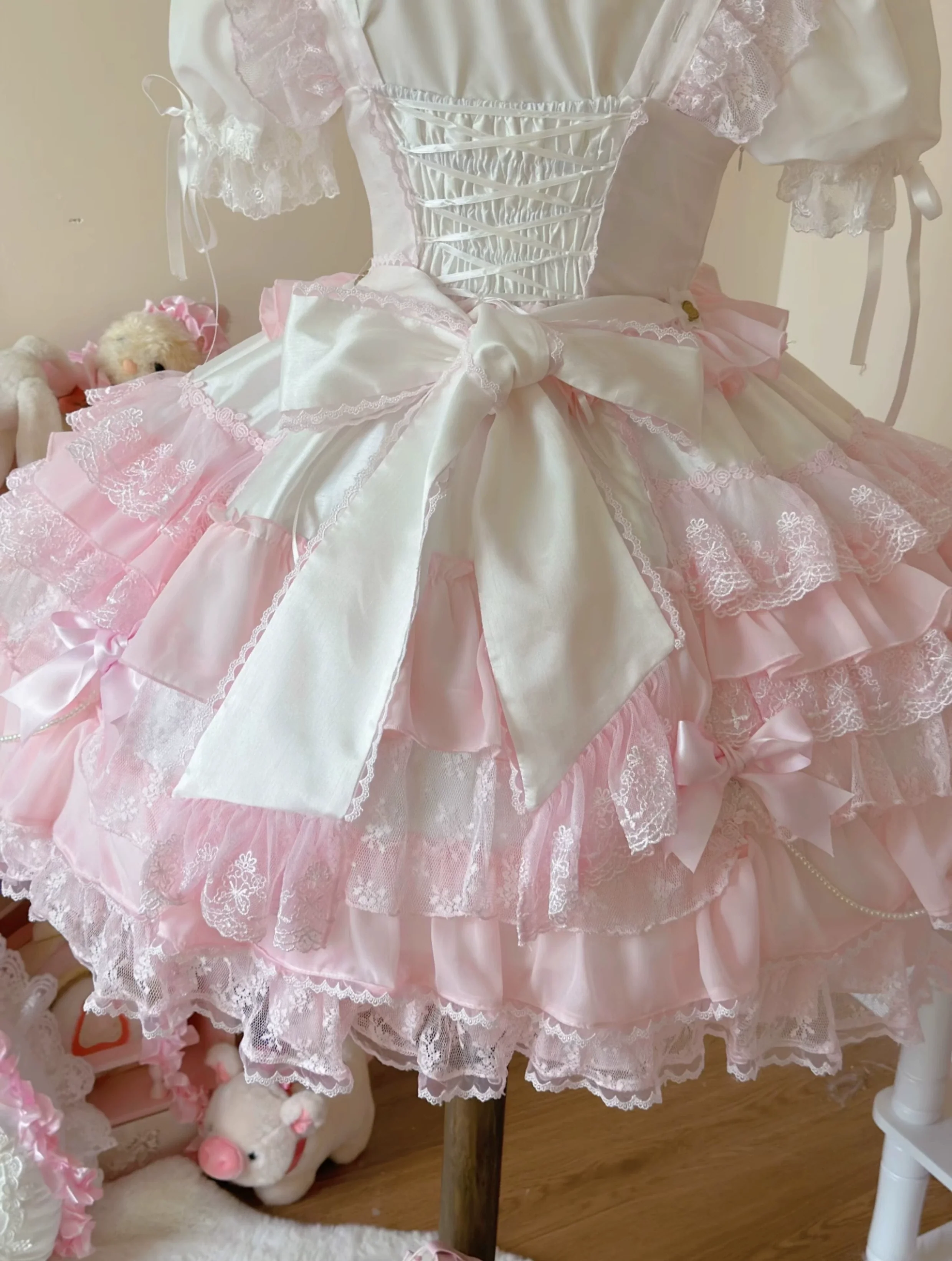 Cocoa Sweetheart - Love Descends - Wedding Lolita Jumper Dress, White Blouse - Image 25