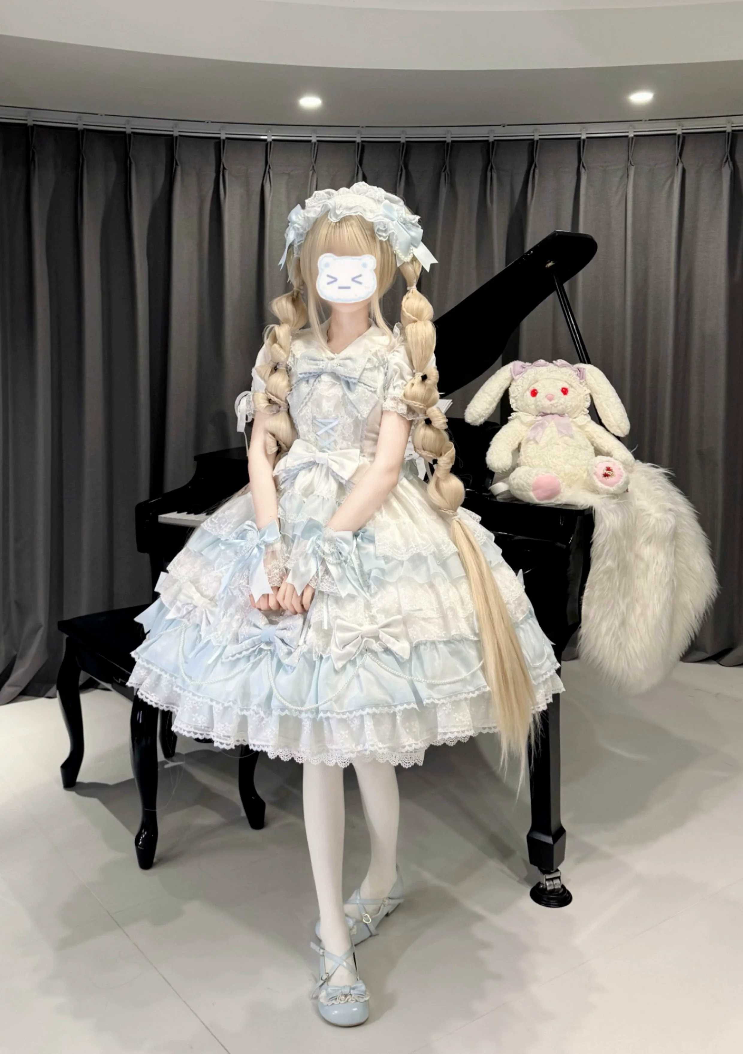 Cocoa Sweetheart - Love Descends - Wedding Lolita Jumper Dress, White Blouse - Image 29