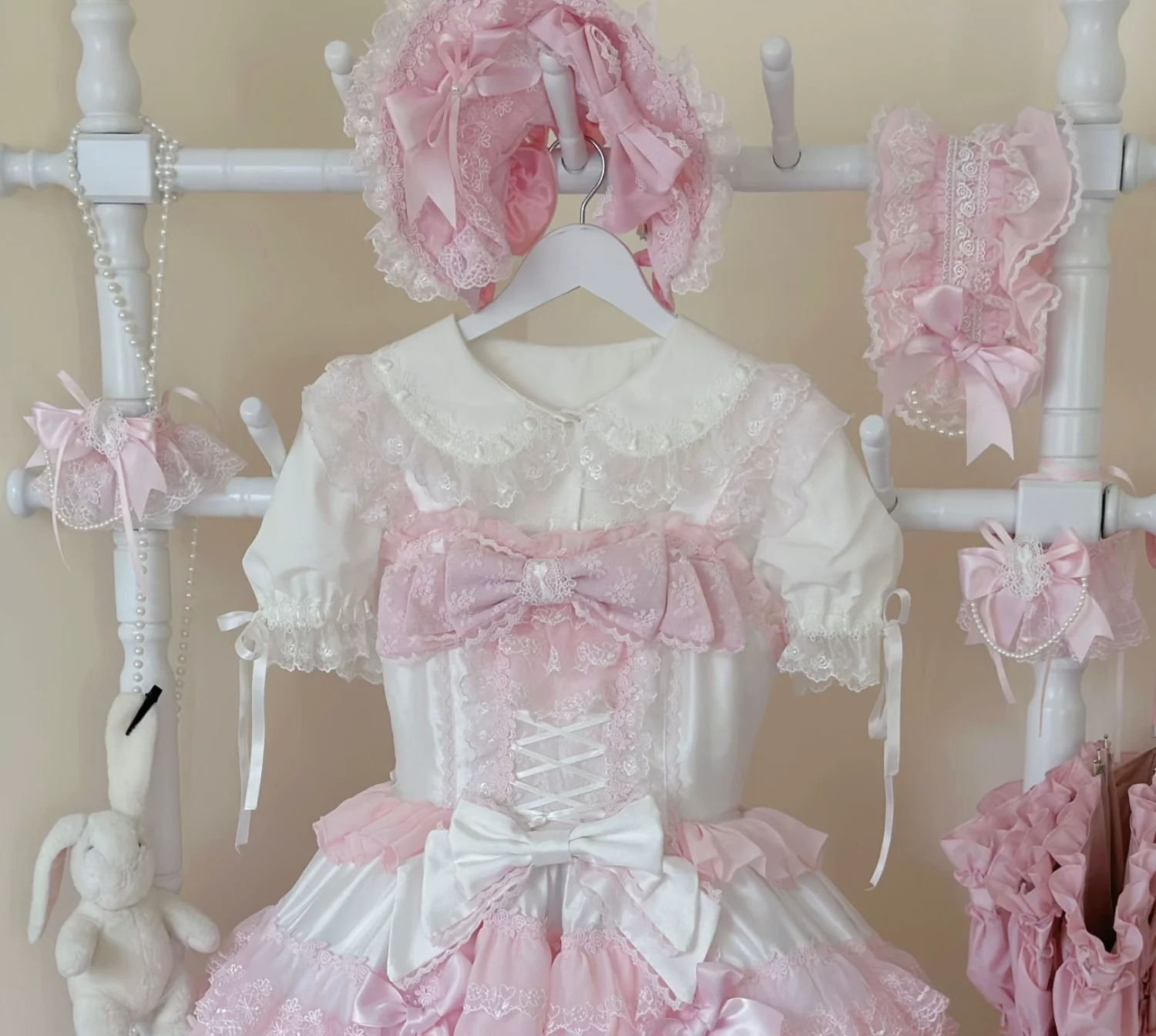 Cocoa Sweetheart - Love Descends - Wedding Lolita Jumper Dress, White Blouse - Image 3