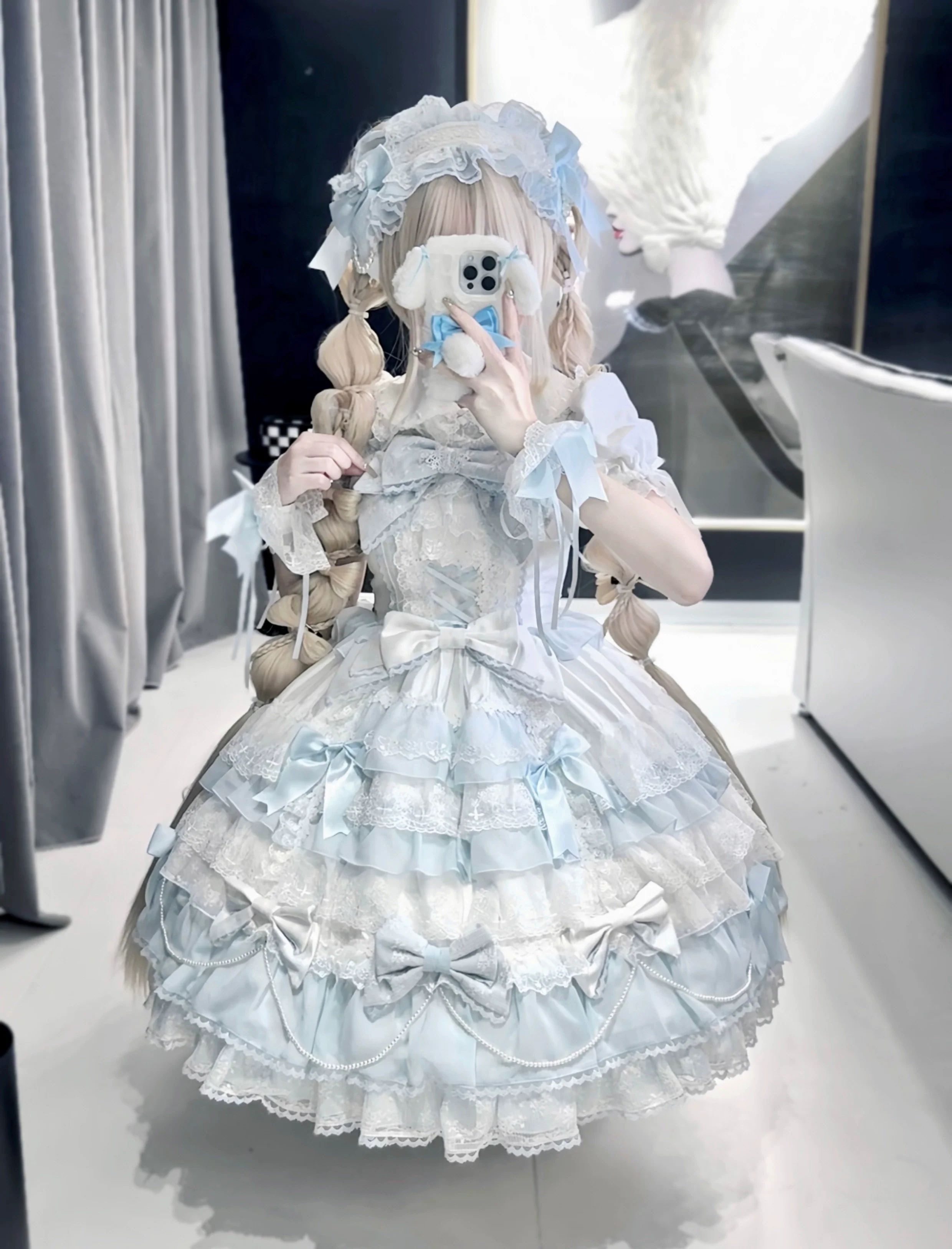 Cocoa Sweetheart - Love Descends - Wedding Lolita Jumper Dress, White Blouse - Image 30