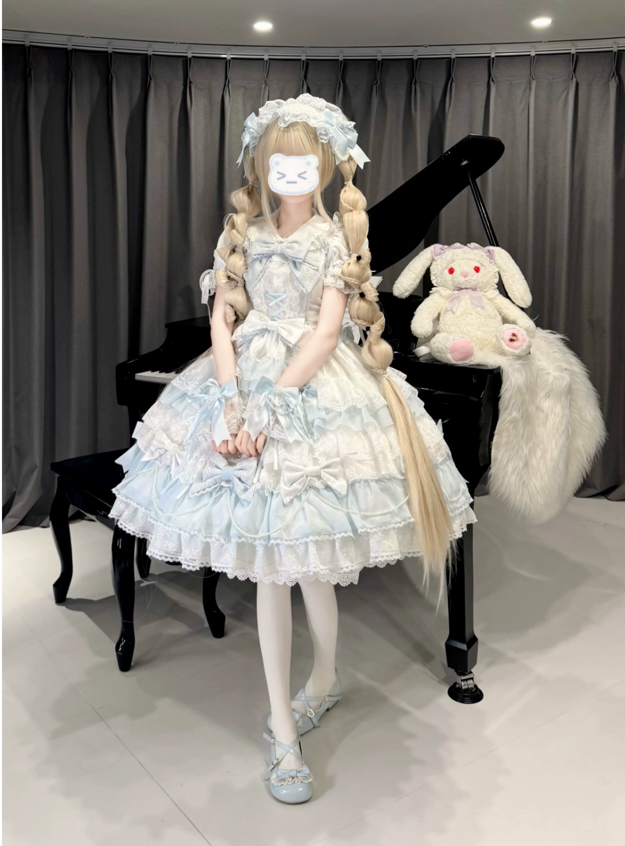 Cocoa Sweetheart - Love Descends - Wedding Lolita Jumper Dress, White Blouse - Image 31