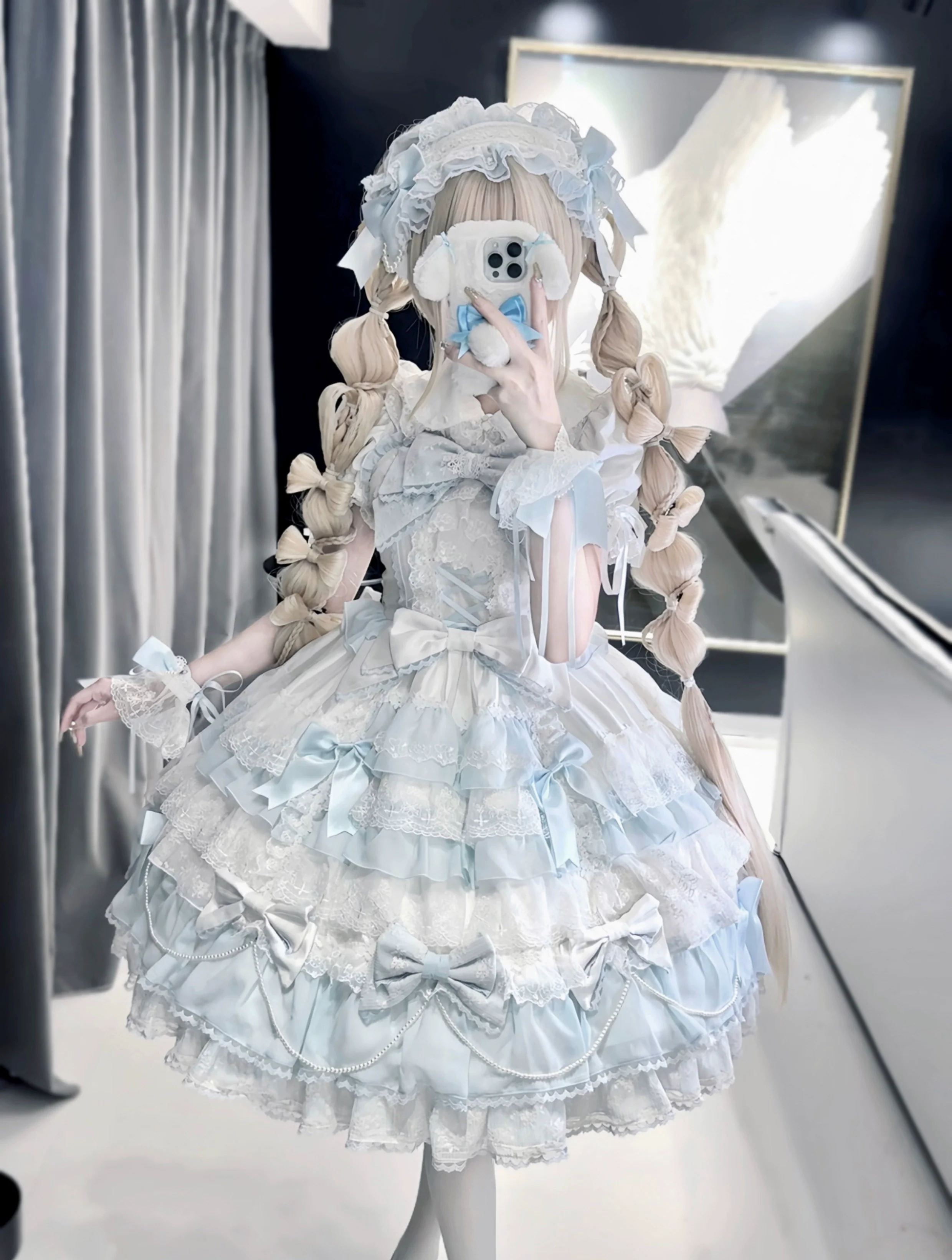 Cocoa Sweetheart - Love Descends - Wedding Lolita Jumper Dress, White Blouse - Image 32