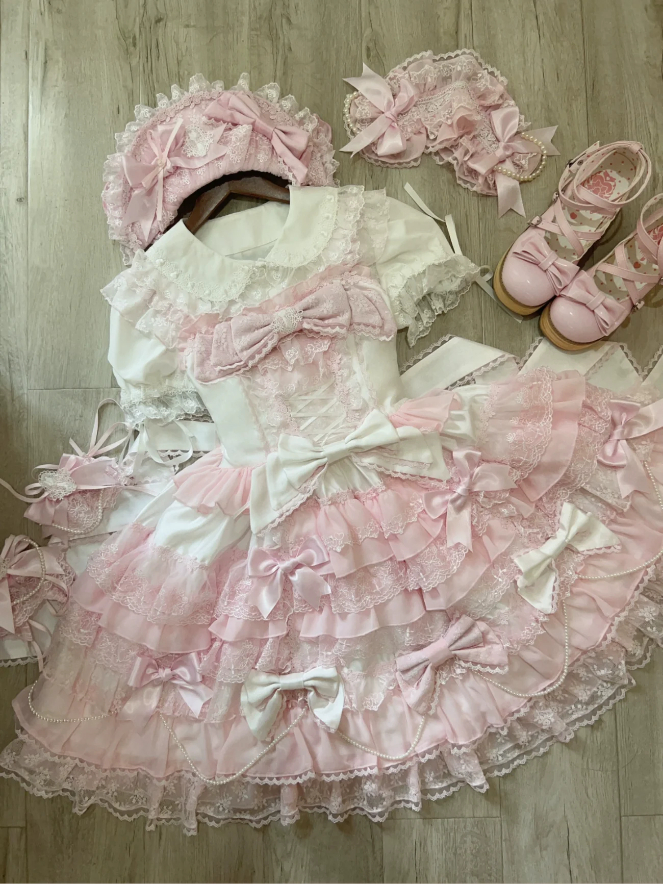 Cocoa Sweetheart - Love Descends - Wedding Lolita Jumper Dress, White Blouse - Image 4