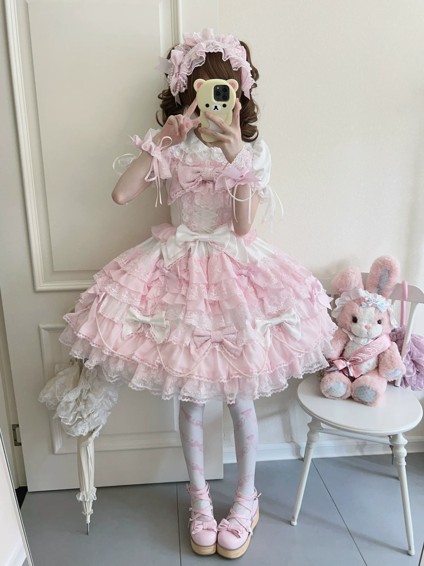Cocoa Sweetheart - Love Descends - Wedding Lolita Jumper Dress, White Blouse - Image 5