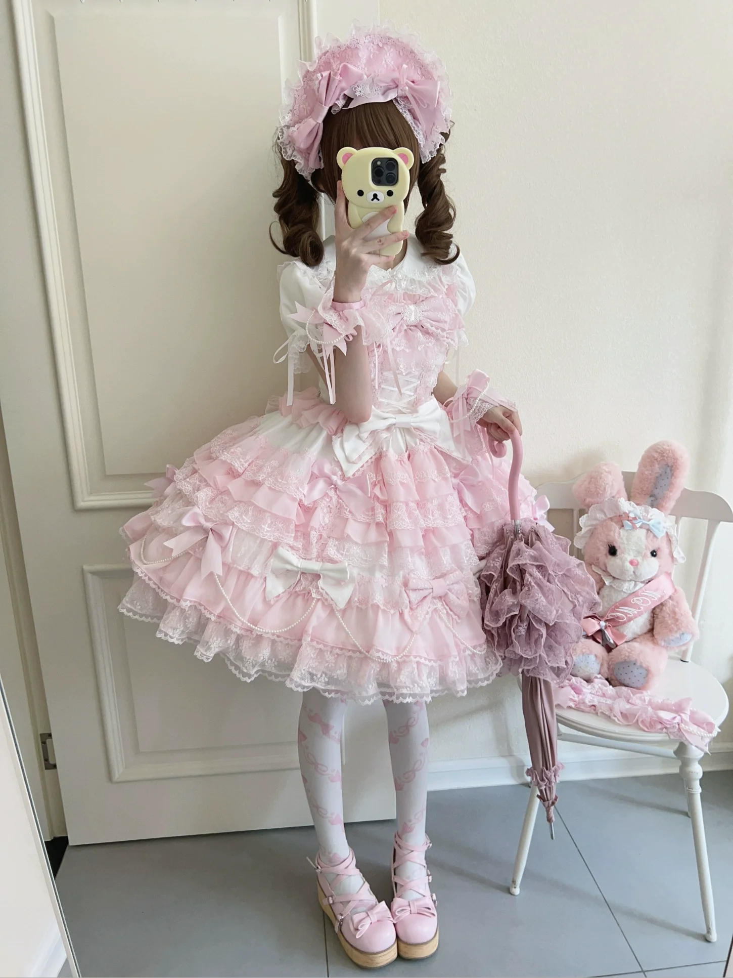 Cocoa Sweetheart - Love Descends - Wedding Lolita Jumper Dress, White Blouse - Image 6