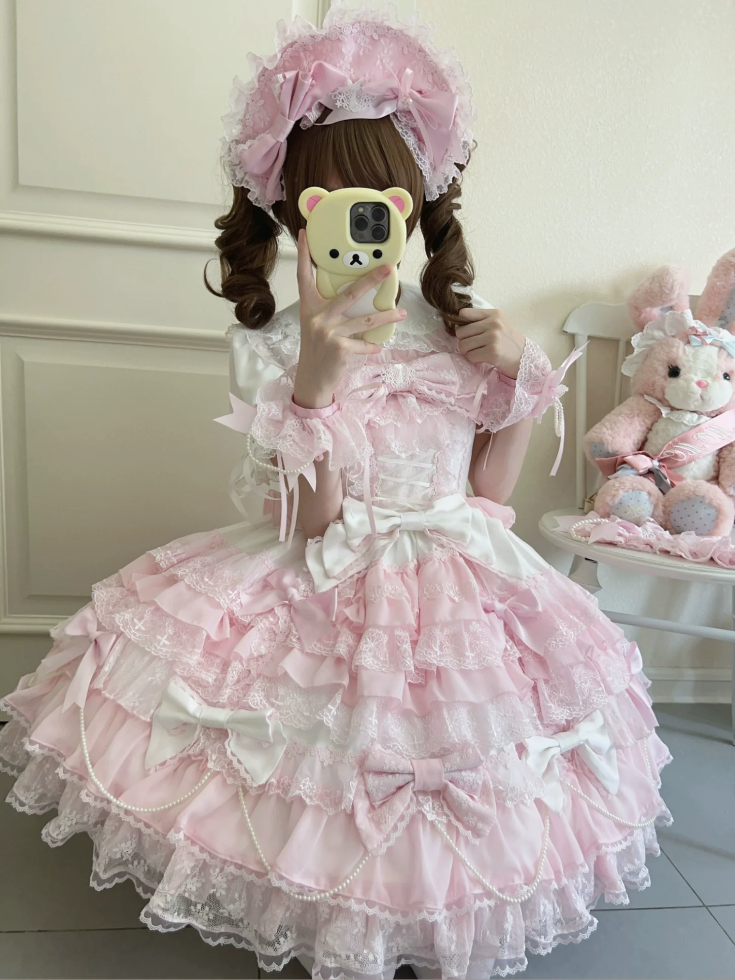 Cocoa Sweetheart - Love Descends - Wedding Lolita Jumper Dress, White Blouse - Image 9