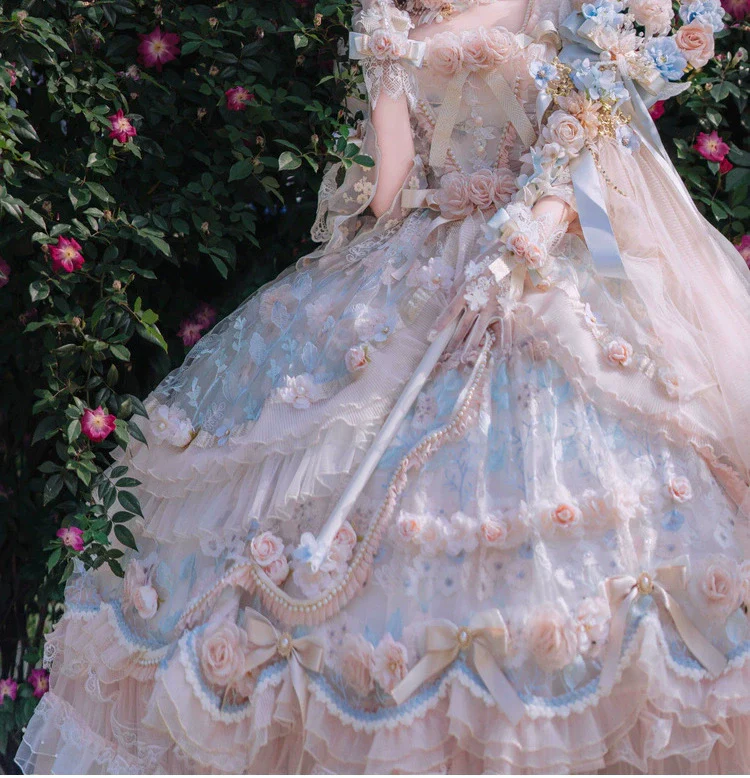 Rose Banquet - Wedding Lolita OP Dress Chiffon Princess Tea Party Dress - Image 5