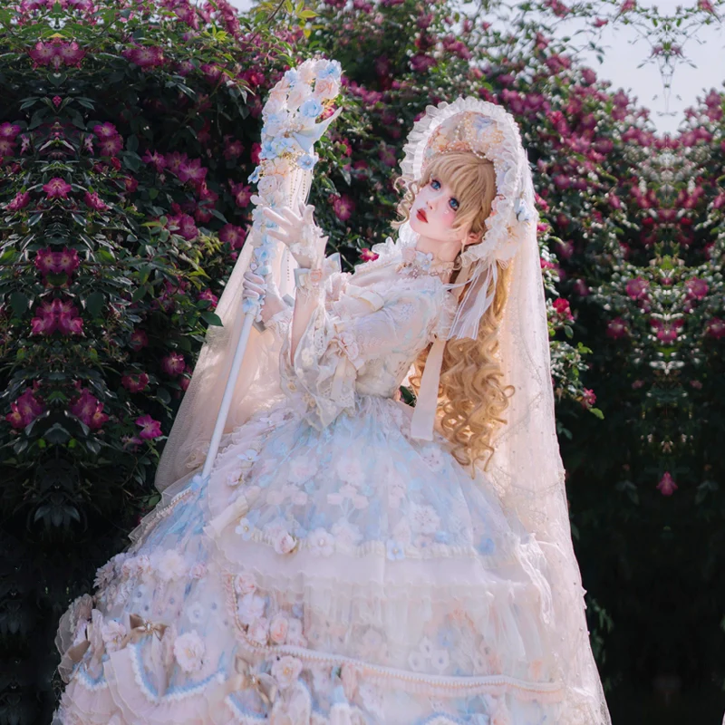 Rose Banquet - Wedding Lolita OP Dress Chiffon Princess Tea Party Dress - Image 6