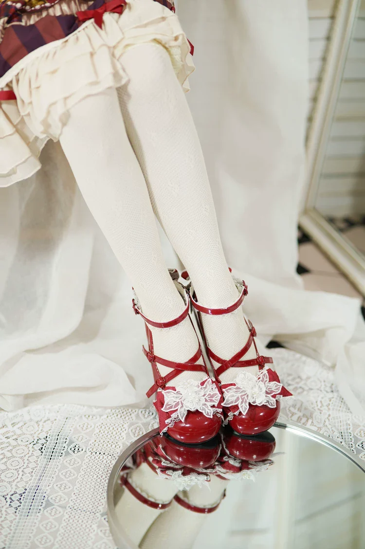 Spring Sakura - Wedding Sweet Lolita Heels Shoes, Floral Accent - Image 12