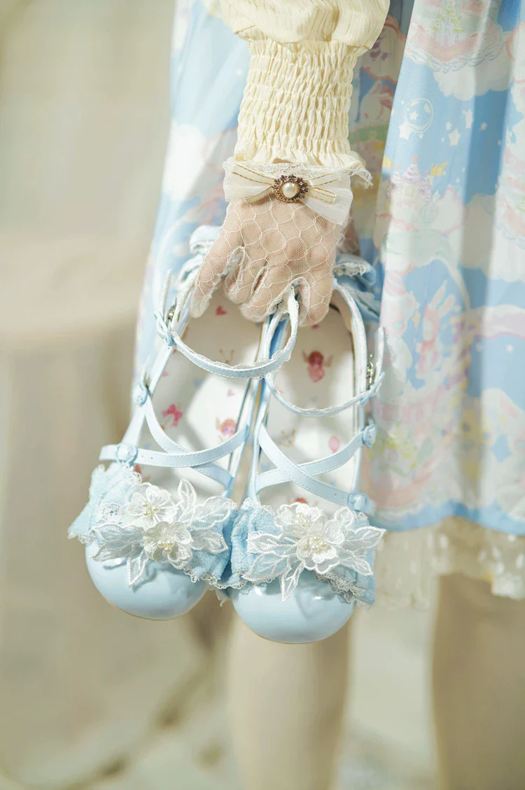 Spring Sakura - Wedding Sweet Lolita Heels Shoes, Floral Accent - Image 4