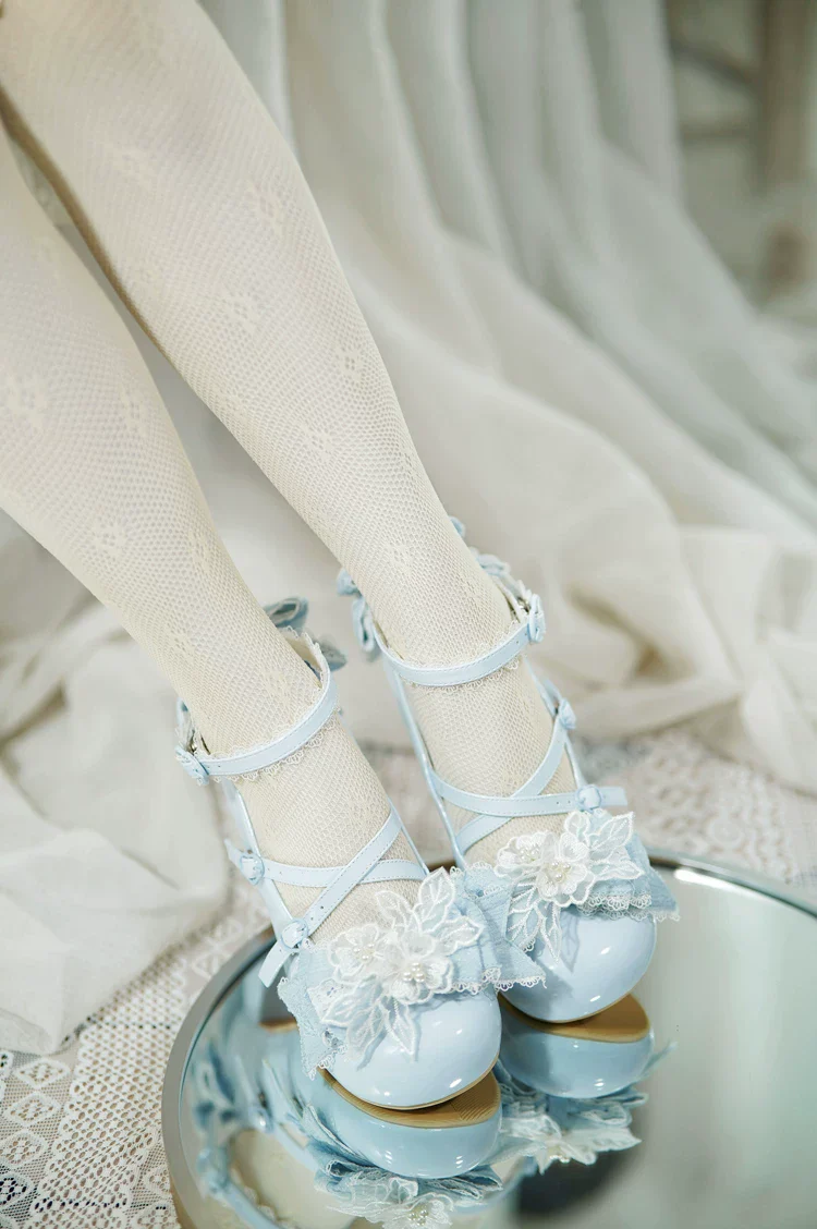 Spring Sakura - Wedding Sweet Lolita Heels Shoes, Floral Accent - Image 6