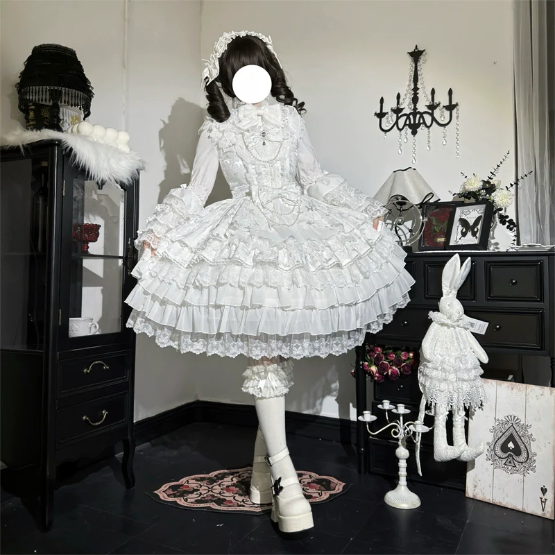 Hanguliang - Love Feathered Bond - Wedding Sweet Lolita JSK Gorgeous Bridal Blouse - Image 3