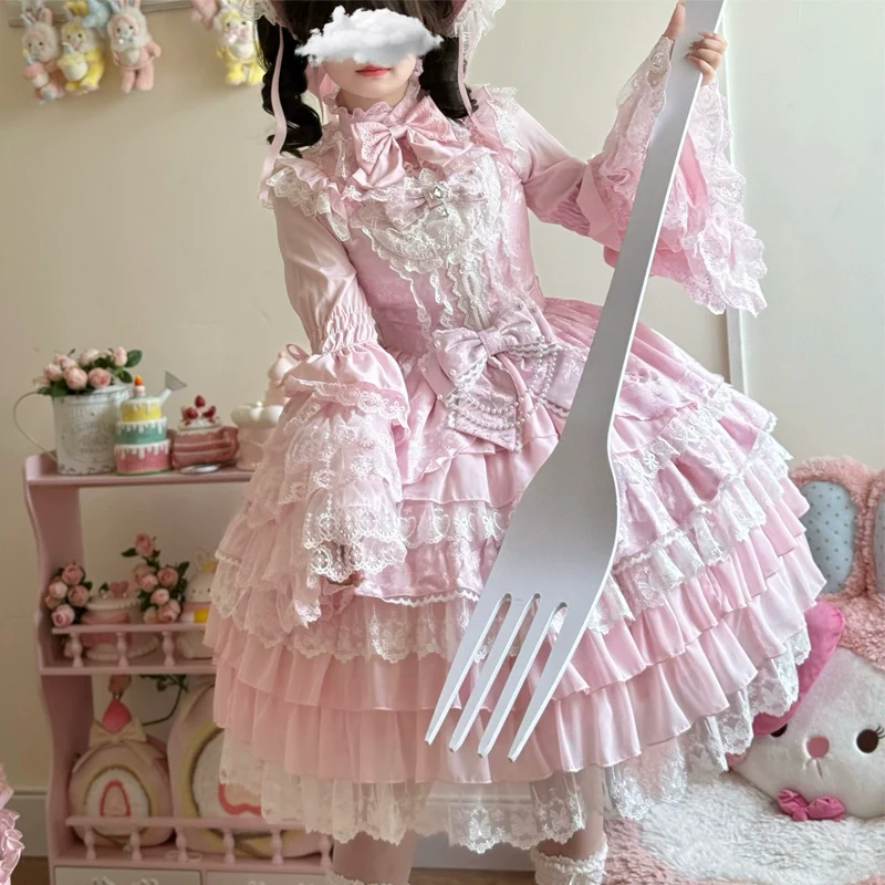 Hanguliang - Love Feathered Bond - Wedding Sweet Lolita JSK Gorgeous Bridal Blouse - Image 5