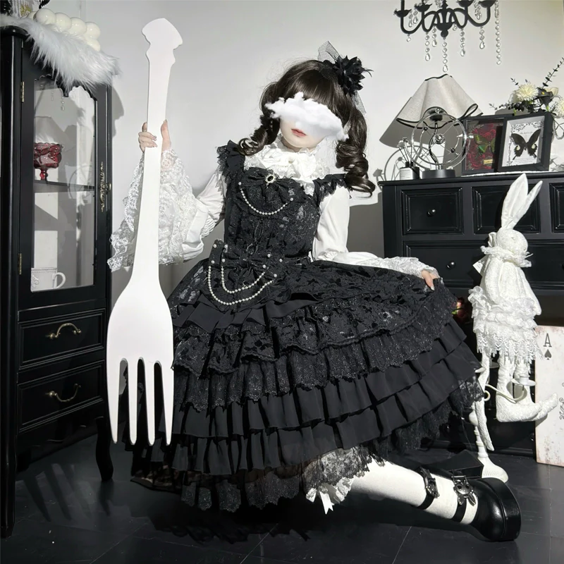 Hanguliang - Love Feathered Bond - Wedding Sweet Lolita JSK Gorgeous Bridal Blouse - Image 9