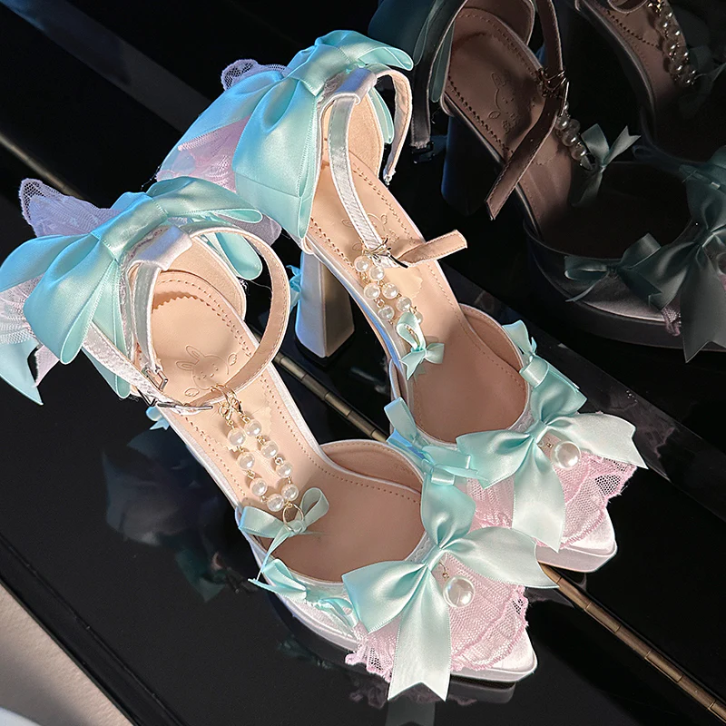 Butterfly Dream - Wedding Sweet Lolita Platform Shoes with High Heels - Image 10