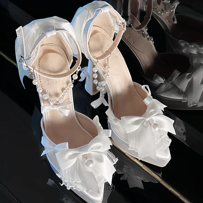 Butterfly Dream - Wedding Sweet Lolita Platform Shoes with High Heels - Image 12