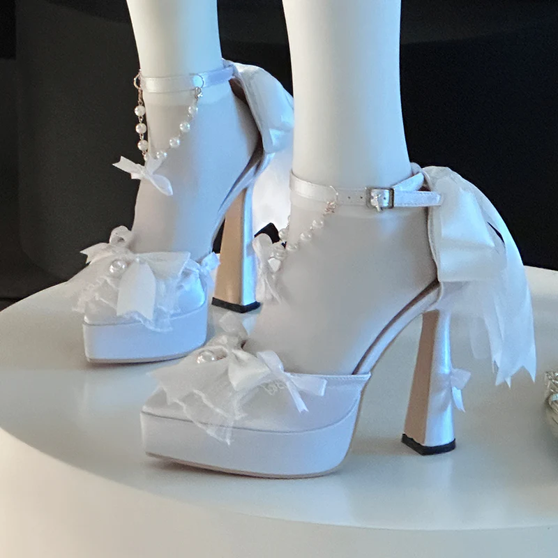 Butterfly Dream - Wedding Sweet Lolita Platform Shoes with High Heels - Image 13