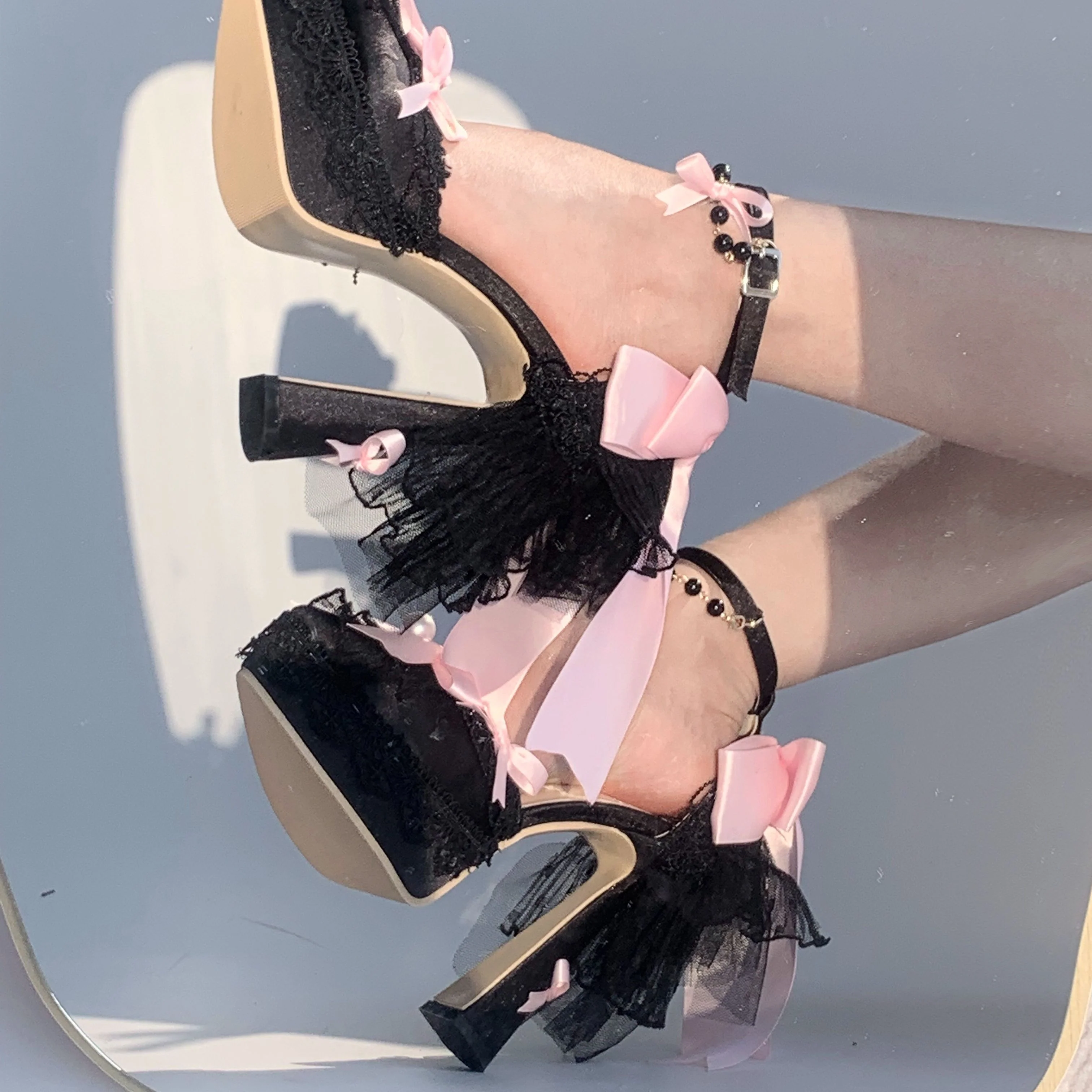 Butterfly Dream - Wedding Sweet Lolita Platform Shoes with High Heels - Image 16