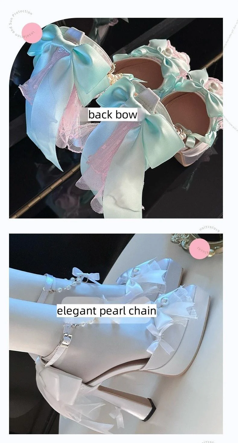 Butterfly Dream - Wedding Sweet Lolita Platform Shoes with High Heels - Image 17