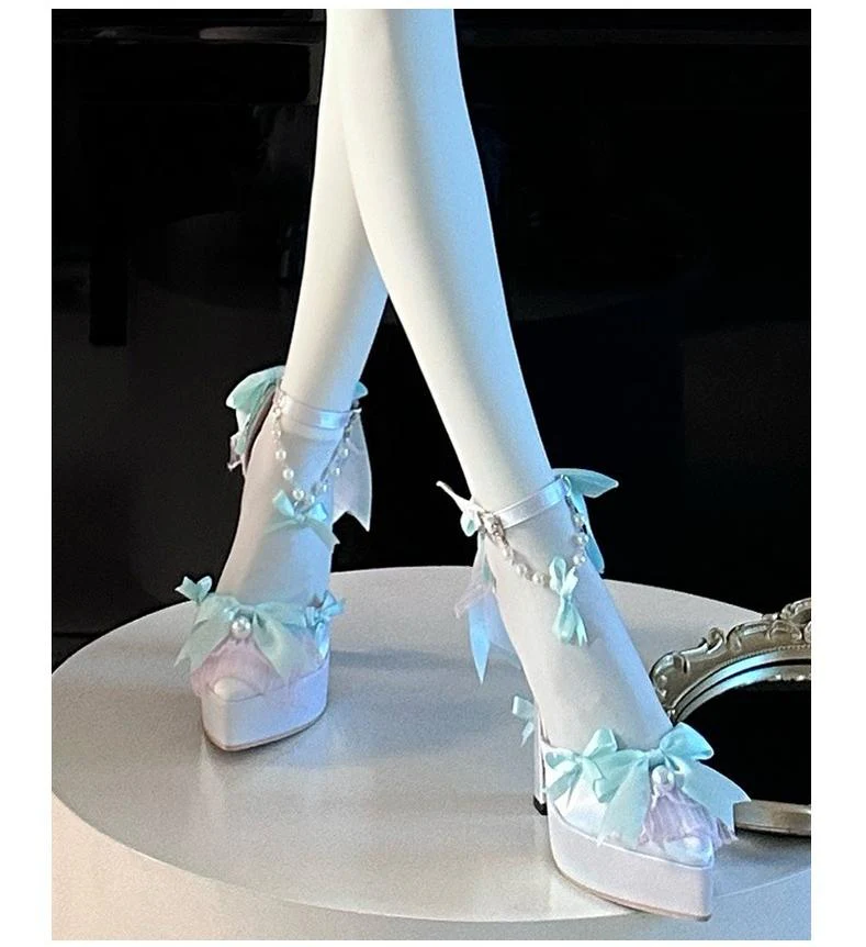 Butterfly Dream - Wedding Sweet Lolita Platform Shoes with High Heels - Image 6