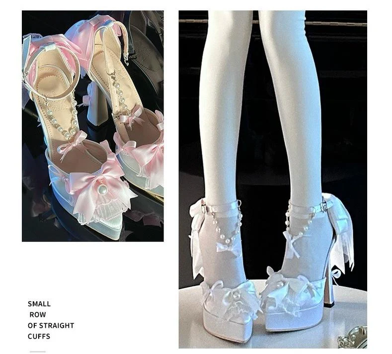 Butterfly Dream - Wedding Sweet Lolita Platform Shoes with High Heels - Image 8