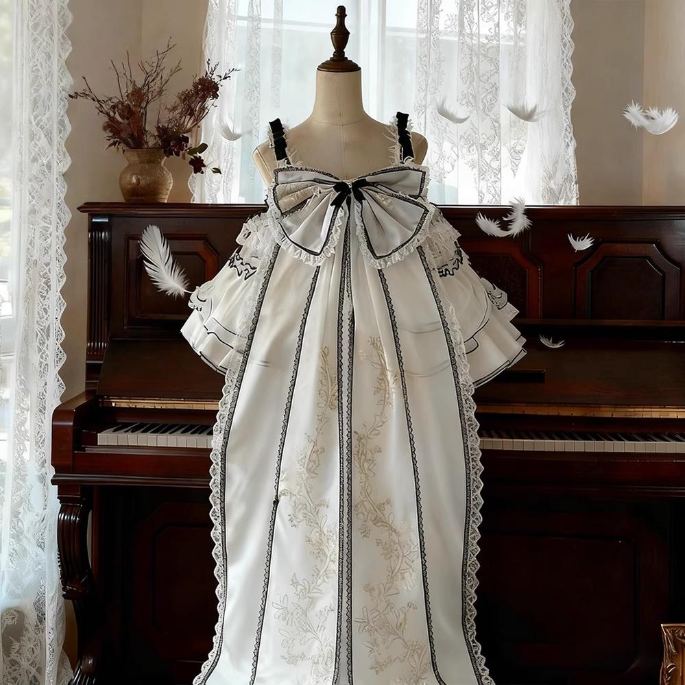 Daydream Whisper - Layered Poem - Wedding Sweet Plus Size Lolita JSK Dress Set - Image 11