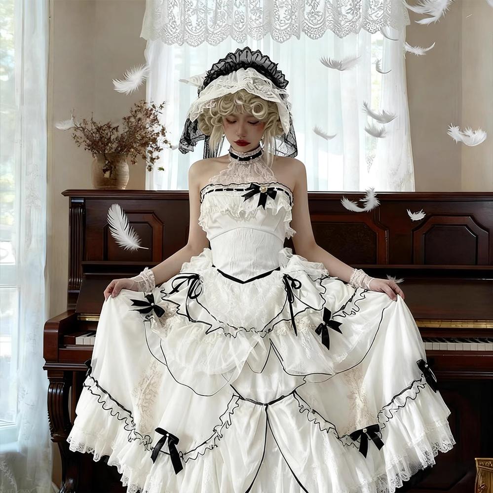 Daydream Whisper - Layered Poem - Wedding Sweet Plus Size Lolita JSK Dress Set - Image 12